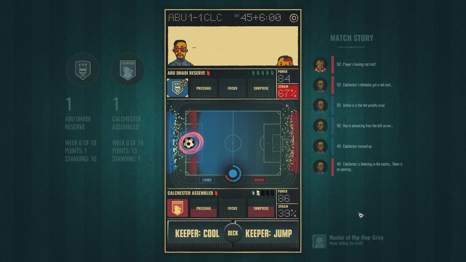 Illustration for article titled Soccer Management Sim Is Surprisingly Artsy
